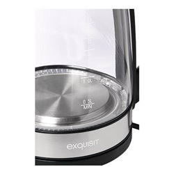 Wasserkocher WK 3501 swg 2200 W schwarz ,2l 1,1kg Glas,VA LED blau