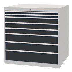 Schubladenschrank H1019xB1005xT736mm lichtgrau/grau 8 Schubl.Vollauszug