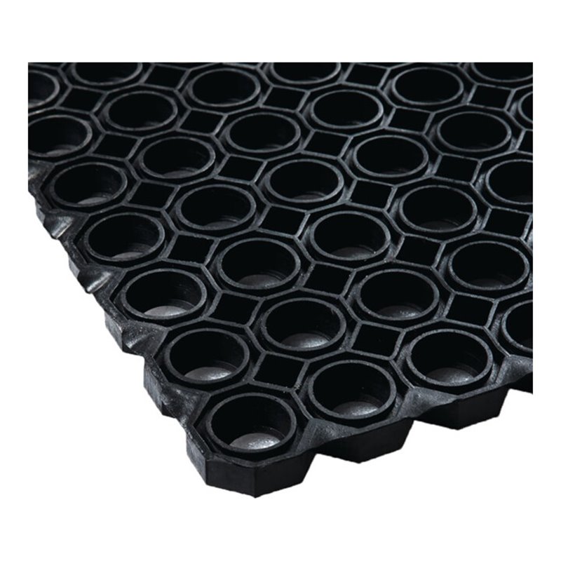 Gum.Wabenmatte B.1m L.1,5m D.22mm schwarz NR/SBR o.Gewebeeinlage