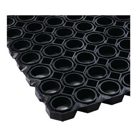 Gum.Wabenmatte B.1m L.1,5m D.22mm schwarz NR/SBR o.Gewebeeinlage