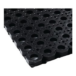 Gum.Wabenmatte B.1m L.1,5m D.22mm schwarz NR/SBR o.Gewebeeinlage