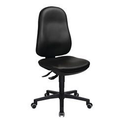 Arbeitsdrehstuhl Point 70 C Bodengleiter+Fußring Kunstlederpolster schwarz