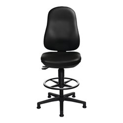 Arbeitsdrehstuhl Point 70 C Bodengleiter+Fußring Kunstlederpolster schwarz