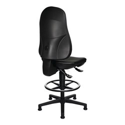 Arbeitsdrehstuhl Point 70 C Bodengleiter+Fußring Kunstlederpolster schwarz