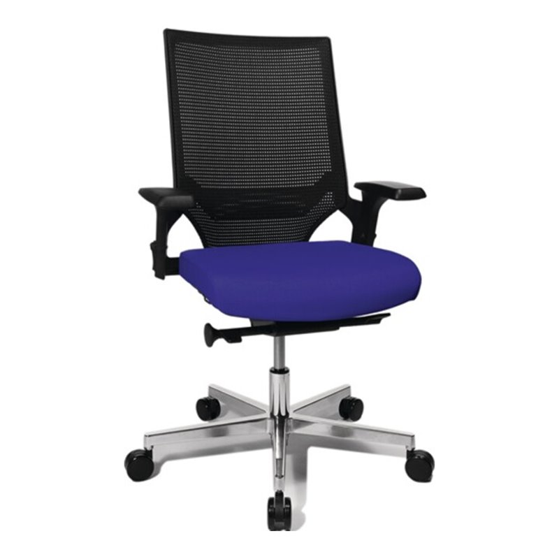 Bürodrehstuhl m.Punktsynchrontechnik schwarz/blau 420-550mm Trgf.110kg TOPSTAR