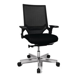 Bürodrehstuhl m.Punktsynchrontechnik schwarz/schwarz 450-550mm Trgf110kg TOPSTAR