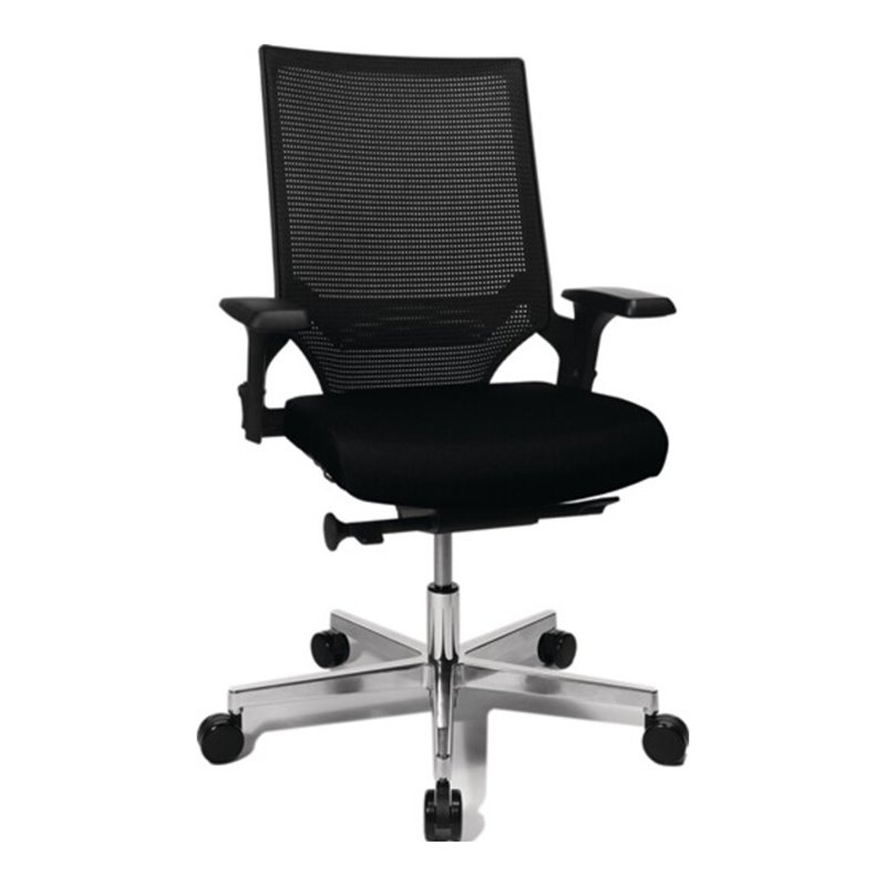 Bürodrehstuhl m.Punktsynchrontechnik schwarz/schwarz 450-550mm Trgf110kg TOPSTAR