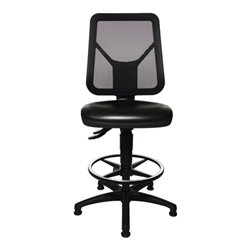 Arbeitsdrehstuhl TEC 80 C Bodengleiter+Fußring Polyurethanschaum schwarz