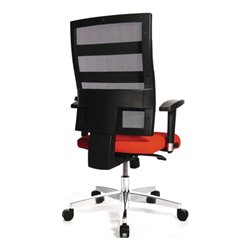 Bürodrehstuhl m.Punktsynchrontechnik schwarz/rot 450-550mm Trgf.110kg