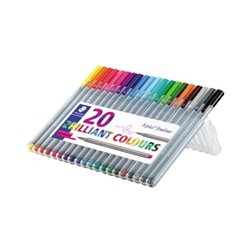 STAEDTLER Fineliner triplus 334 SB20 0,3mm sort. 20 St./Pack.