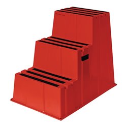 Schwerlasttritt Stufen 3 Plattform-H.730mm Ku.rot