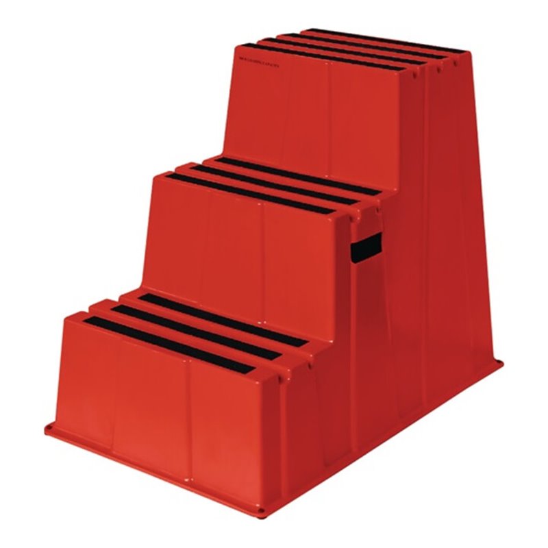Schwerlasttritt Stufen 3 Plattform-H.730mm Ku.rot