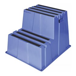Schwerlasttritt Stufen 2 Plattform-H.500mm Ku.blau