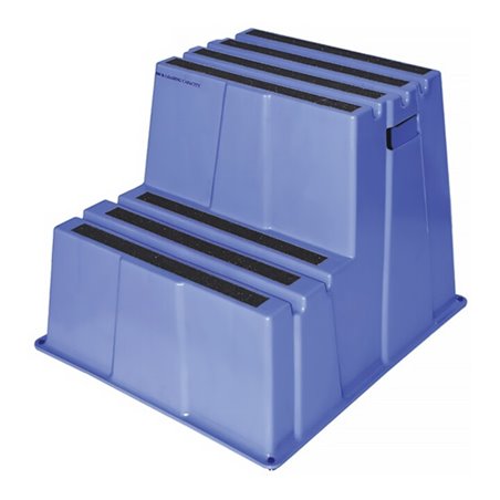 Schwerlasttritt Stufen 2 Plattform-H.500mm Ku.blau