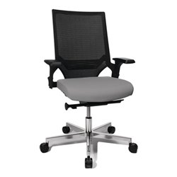 Bürodrehstuhl Punktsynchrontechnik schwarz/hellgrau 420-550mm Trgf.110kg TOPSTAR