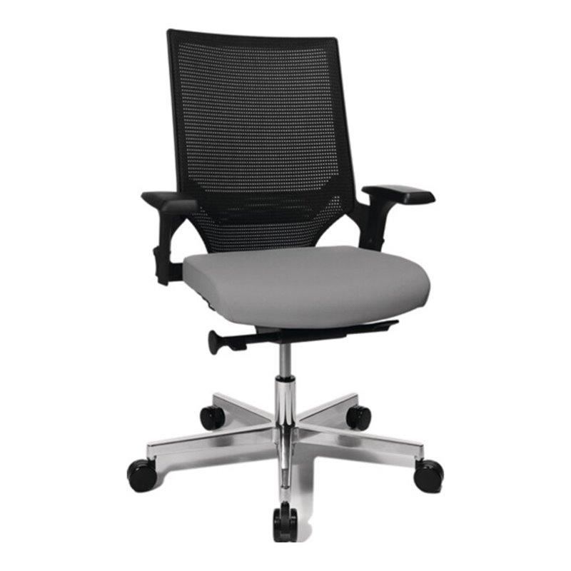Bürodrehstuhl Punktsynchrontechnik schwarz/hellgrau 420-550mm Trgf.110kg TOPSTAR