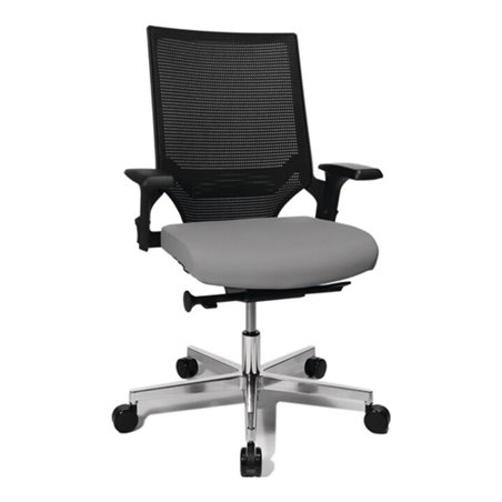 Bürodrehstuhl Punktsynchrontechnik schwarz/hellgrau 420-550mm Trgf.110kg TOPSTAR