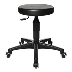 Drehhocker Tec 70 m.Rl.Kunstlederpolster schwarz Sitz-H.390-520mm TOPSTAR