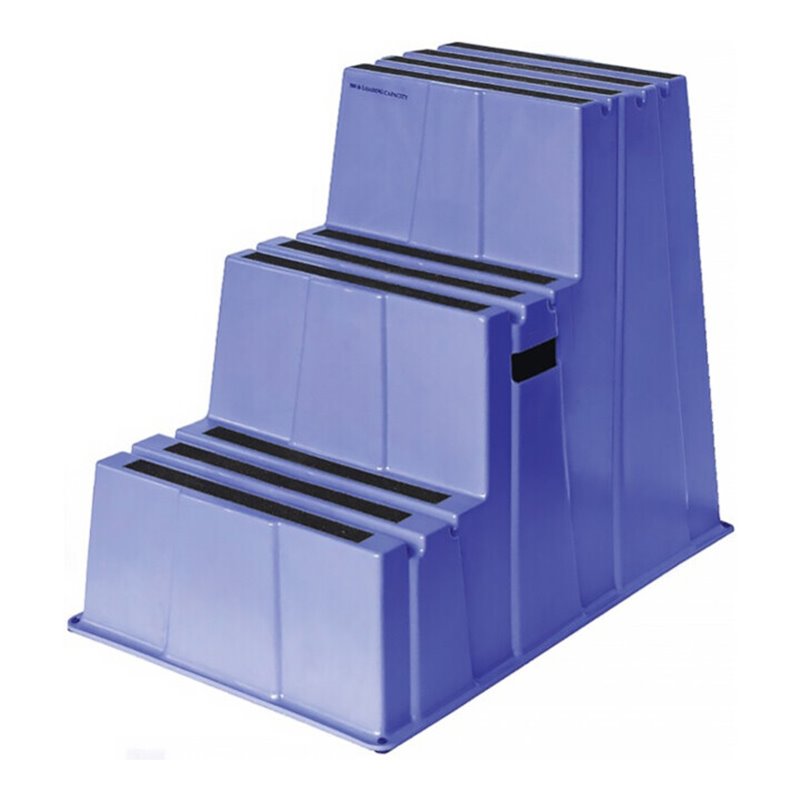 Schwerlasttritt Stufen 3 Plattform-H.730mm Ku.blau