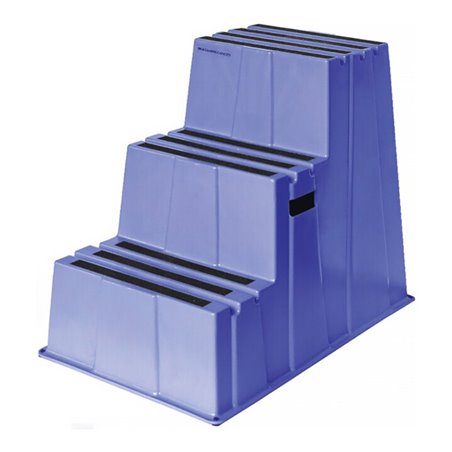 Schwerlasttritt Stufen 3 Plattform-H.730mm Ku.blau