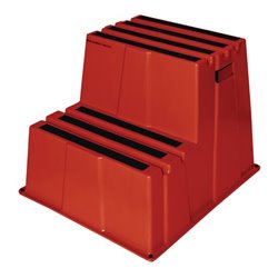 Schwerlasttritt Stufen 2 Plattform-H.500mm Ku.rot