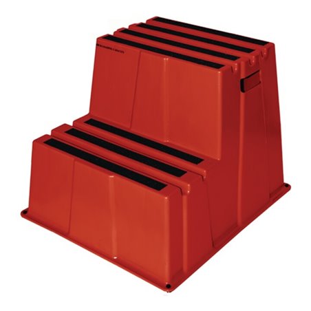 Schwerlasttritt Stufen 2 Plattform-H.500mm Ku.rot