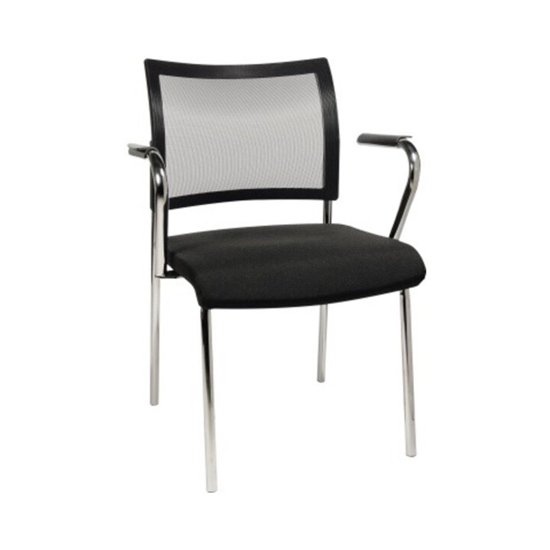 TOPSTAR Besucherstuhl Visit 10 NV29AG200 4 Fuß inkl. Armlehnen sw