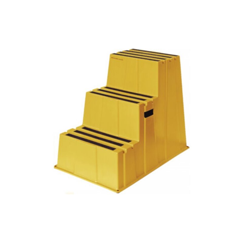 Schwerlasttritt Stufen 3 Plattform-H.730mm Ku.gelb