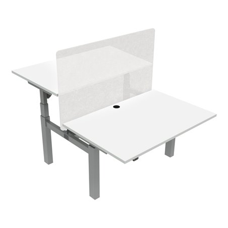STIER Elektrisch höhenverstellbarer Team-Schreibtisch 501-88 Weiß meliert