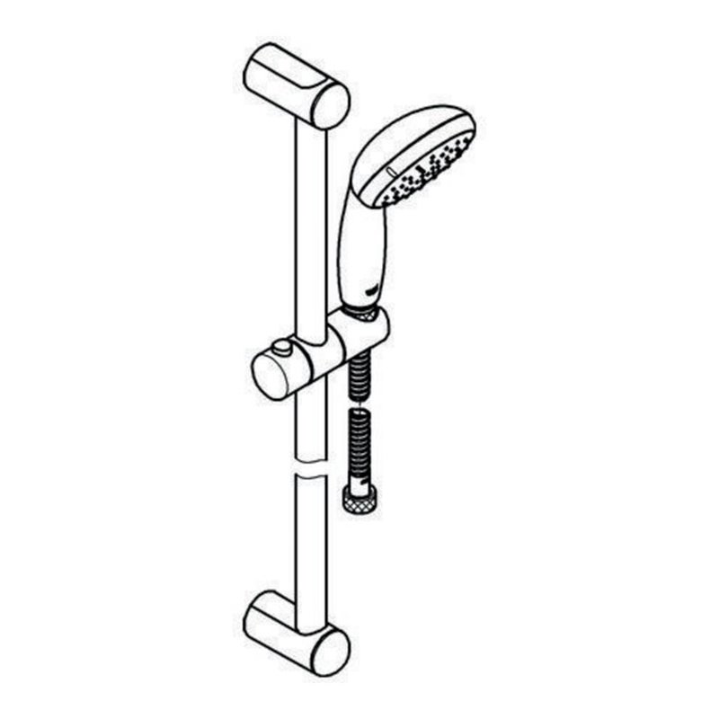 Grohe Brausestangenset I TEMPESTA 100 600 mm, mit Durchflusskonstanthalter 9,5 l/min chrom