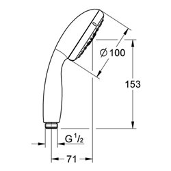 Grohe Handbrause TEMPESTA 100 4 Strahlarten mit Durchflusskonstanthalter 9,5 l/min chrom