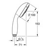 Grohe Handbrause TEMPESTA 100 4 Strahlarten mit Durchflusskonstanthalter 9,5 l/min chrom