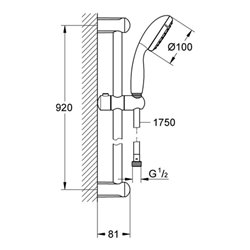 Grohe Brausestangenset I TEMPESTA 100 900 mm chrom