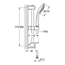 Grohe Brausestangenset EUPHORIA 110 Massage 3 Strahlarten Cool Sunrise