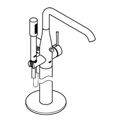 Grohe Einhand-Wannenbatterie ESSENCE Bodenmontage Cool Sunrise gebürstet