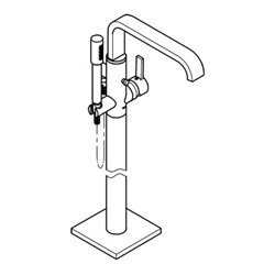 Grohe Einhand-Wannenbatterie ALLURE Fertigmontageset für 45984, Bodenmontage chrom