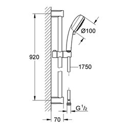 Grohe Brausegarnitur COSMOPOLITAN 100 TEMPESTA chrom