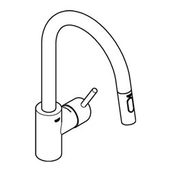Grohe Spültisch-Einhebelmischer Concetto 1/2', h. Ausl, ausz Dual Br., superst.