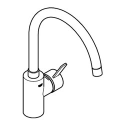 Grohe Spültisch-Einhebelmischer Eurosmart Cosmopolitan 1/2', hoher Auslauf, supersteel