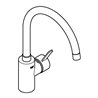 Grohe Spültisch-Einhebelmischer Eurosmart Cosmopolitan 1/2', hoher Auslauf, supersteel