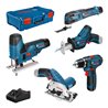 Bosch 5er Werkzeug-Set 12V: GSR + GST + GOP + GKS + GSA + 3x GBA 3,0Ah + GAL + XL-BOXX