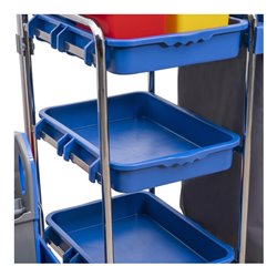 STIER Großer Hygiene- und Reinigungswagen mit Chromrahmen Set