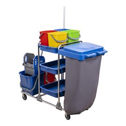 STIER Großer Hygiene- und Reinigungswagen mit Chromrahmen Set