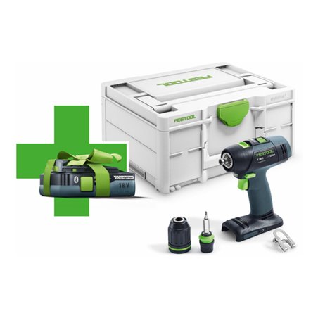Festool Akku-Bohrschrauber T18+3 Basic 4,0 (Gratis Akku Aktion)