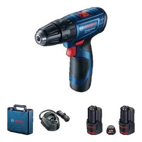 Bosch Akku-Schlagbohrschrauber GSB 120-LI mit 2 x 2,0 Ah Li-Ion Akku, Ladegerät und Transportkoffer