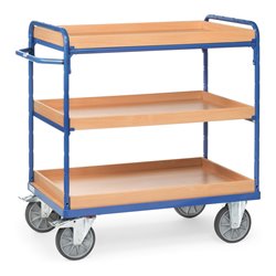 fetra Etagenwagen mit Kästen - 3 Etagen TPE-Reifen