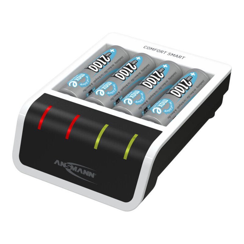 Ansmann Schnell-Ladegerät Comfort Smart + 4× AA, 2100mAh