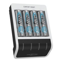 Ansmann Schnell-Ladegerät Comfort Smart + 4× AA, 2100mAh