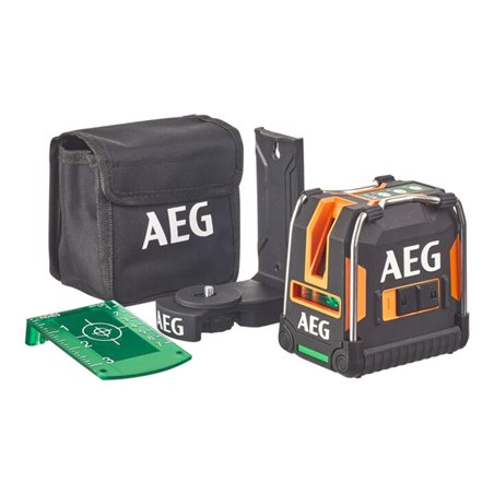 AEG Kreuzlinienlaser CLG3-30K, 30 m, grün, inkl. Tasche, 3x AA Batterien, Wandhalterung (magnetisch), Laser-Zieltafel, Klettband