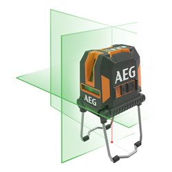AEG Kreuzlinienlaser CLG3-30K, 30 m, grün, inkl. Tasche, 3x AA Batterien, Wandhalterung (magnetisch), Laser-Zieltafel, Klettband